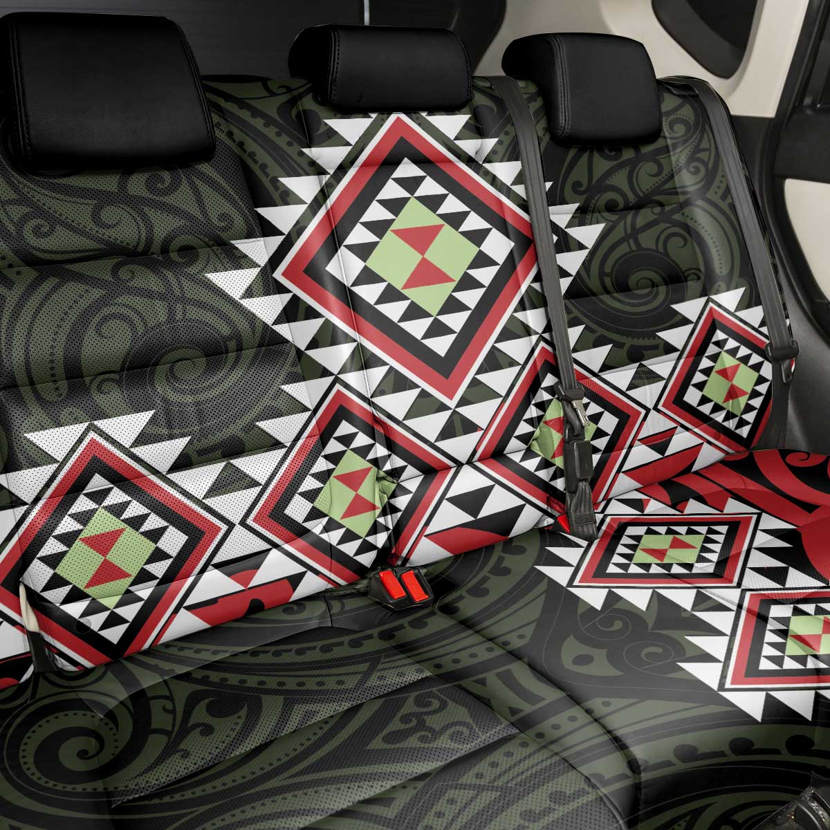 Kia Ora Aotearoa Back Car Seat Cover 2025 Pasifika Maori Taniko Motifs