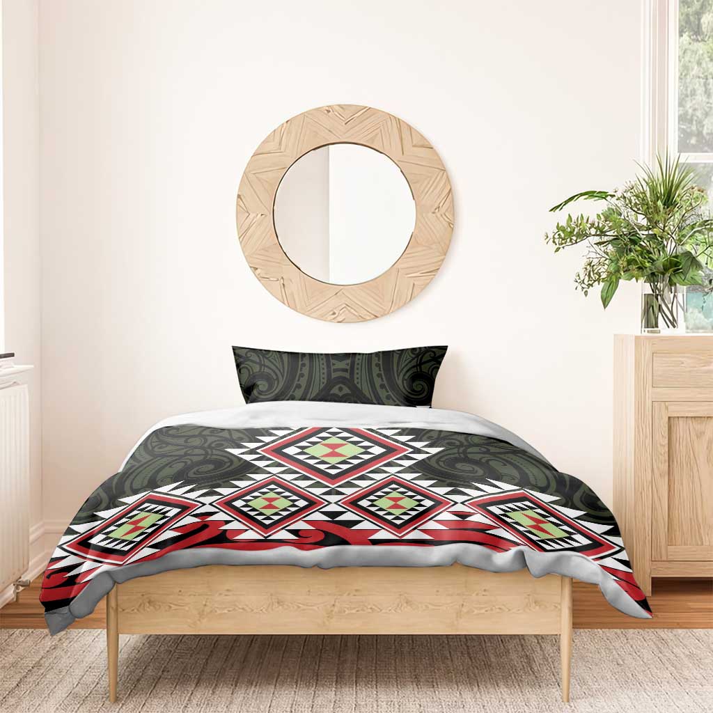 Kia Ora Aotearoa Bedding Set 2025 Pasifika Maori Taniko Motifs - Vibe Hoodie Shop