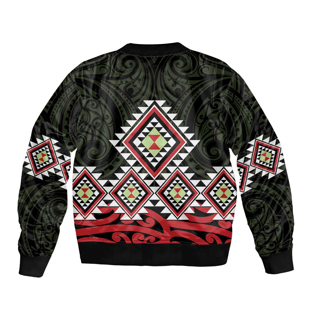 Kia Ora Aotearoa Bomber Jacket 2025 Pasifika Maori Taniko Motifs - Vibe Hoodie Shop