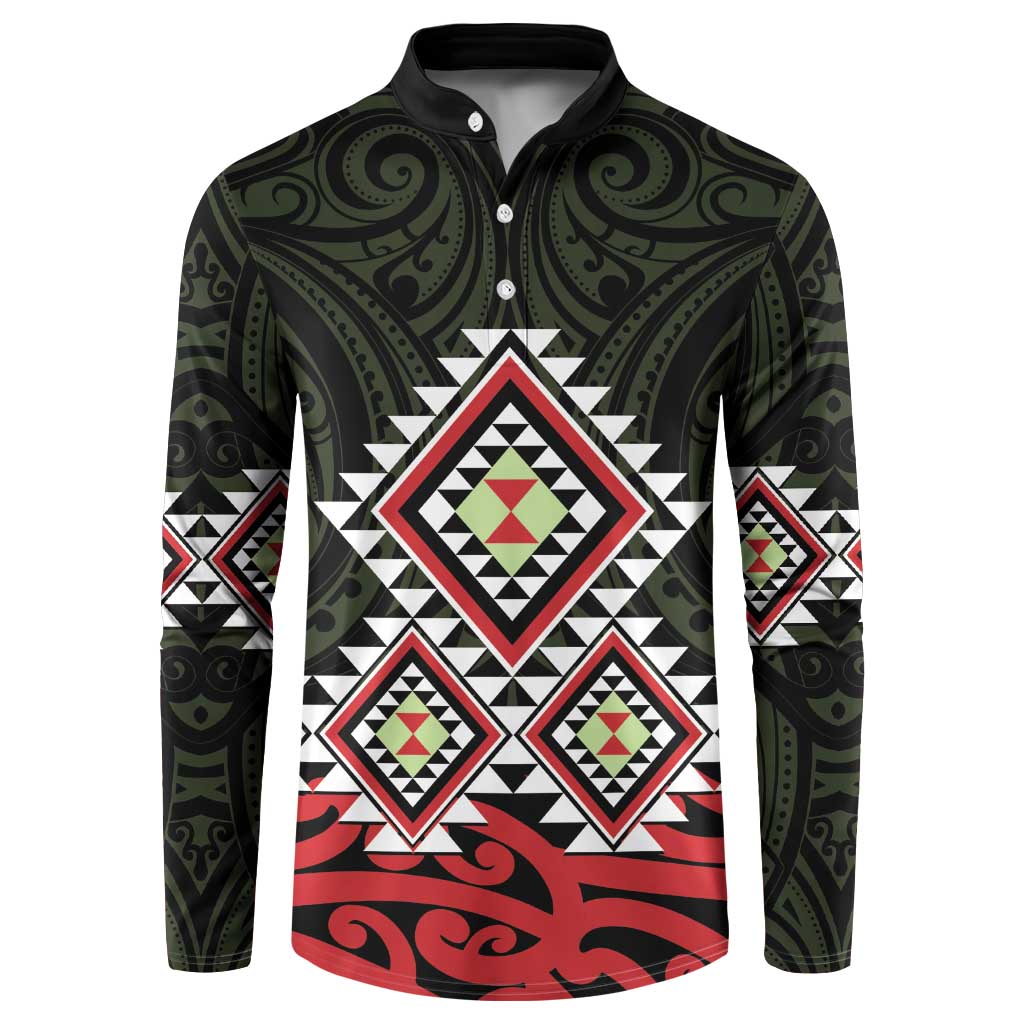 Kia Ora Aotearoa Button Sweatshirt 2025 Pasifika Maori Taniko Motifs