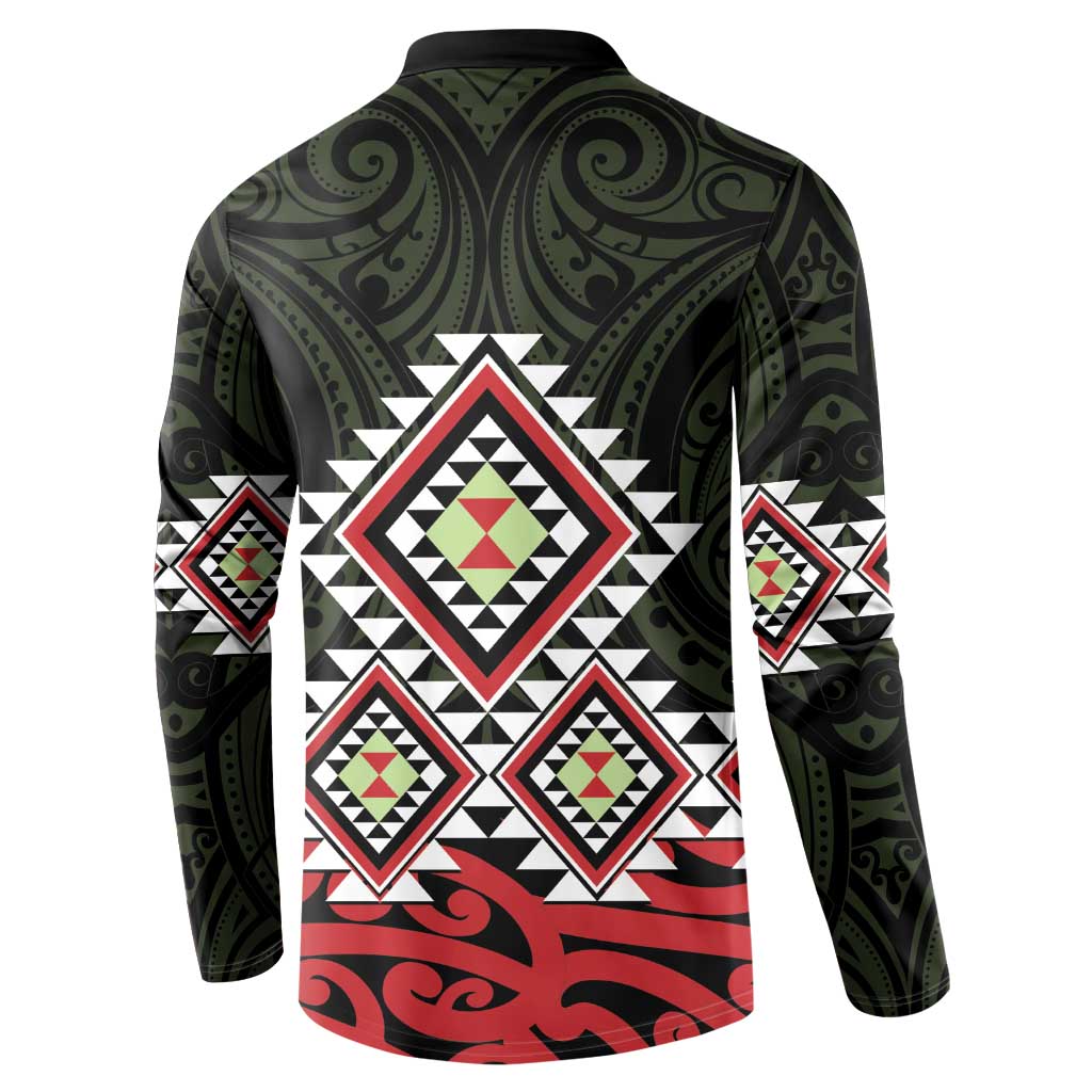 Kia Ora Aotearoa Button Sweatshirt 2025 Pasifika Maori Taniko Motifs