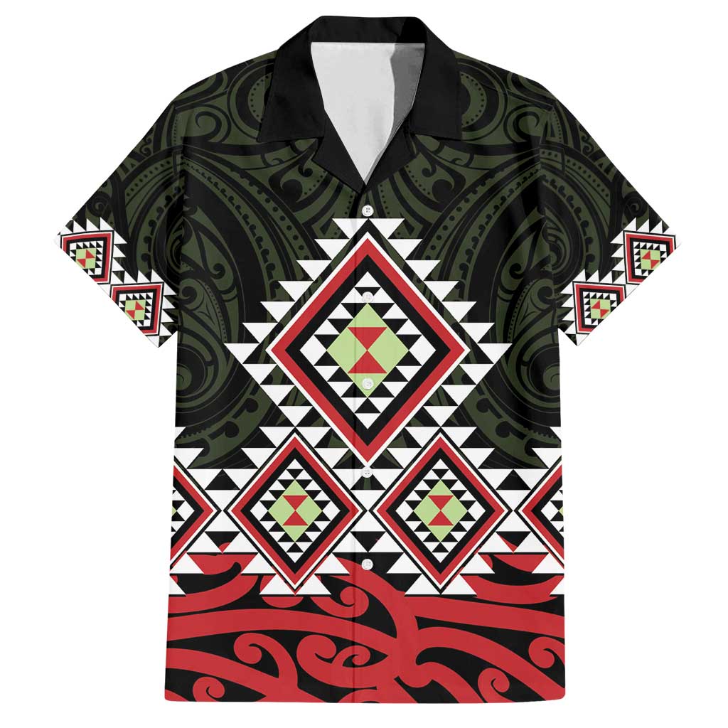 Kia Ora Aotearoa Family Matching Long Sleeve Bodycon Dress and Hawaiian Shirt 2025 Pasifika Maori Taniko Motifs