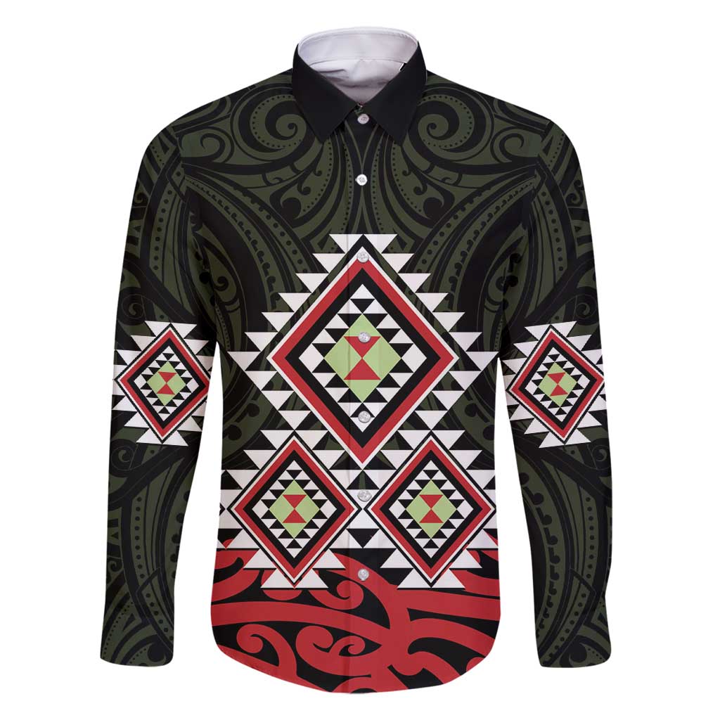 Kia Ora Aotearoa Family Matching Long Sleeve Bodycon Dress and Hawaiian Shirt 2025 Pasifika Maori Taniko Motifs