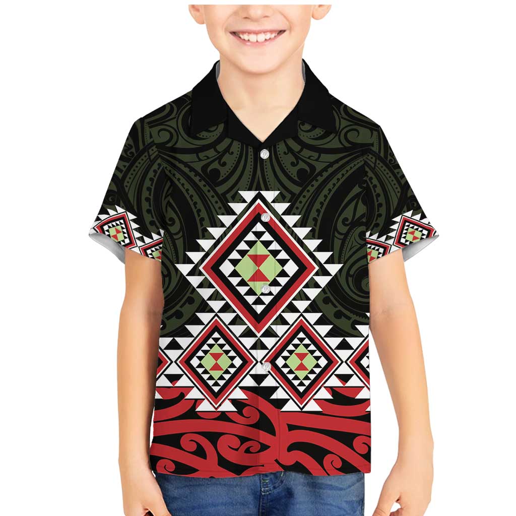 Kia Ora Aotearoa Family Matching Mermaid Dress and Hawaiian Shirt 2025 Pasifika Maori Taniko Motifs