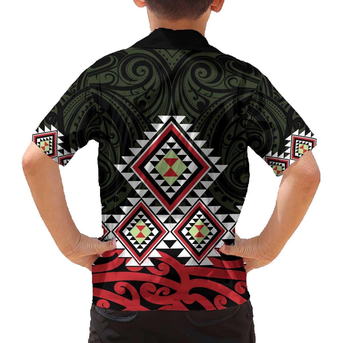 Kia Ora Aotearoa Family Matching Off The Shoulder Long Sleeve Dress and Hawaiian Shirt 2025 Pasifika Maori Taniko Motifs