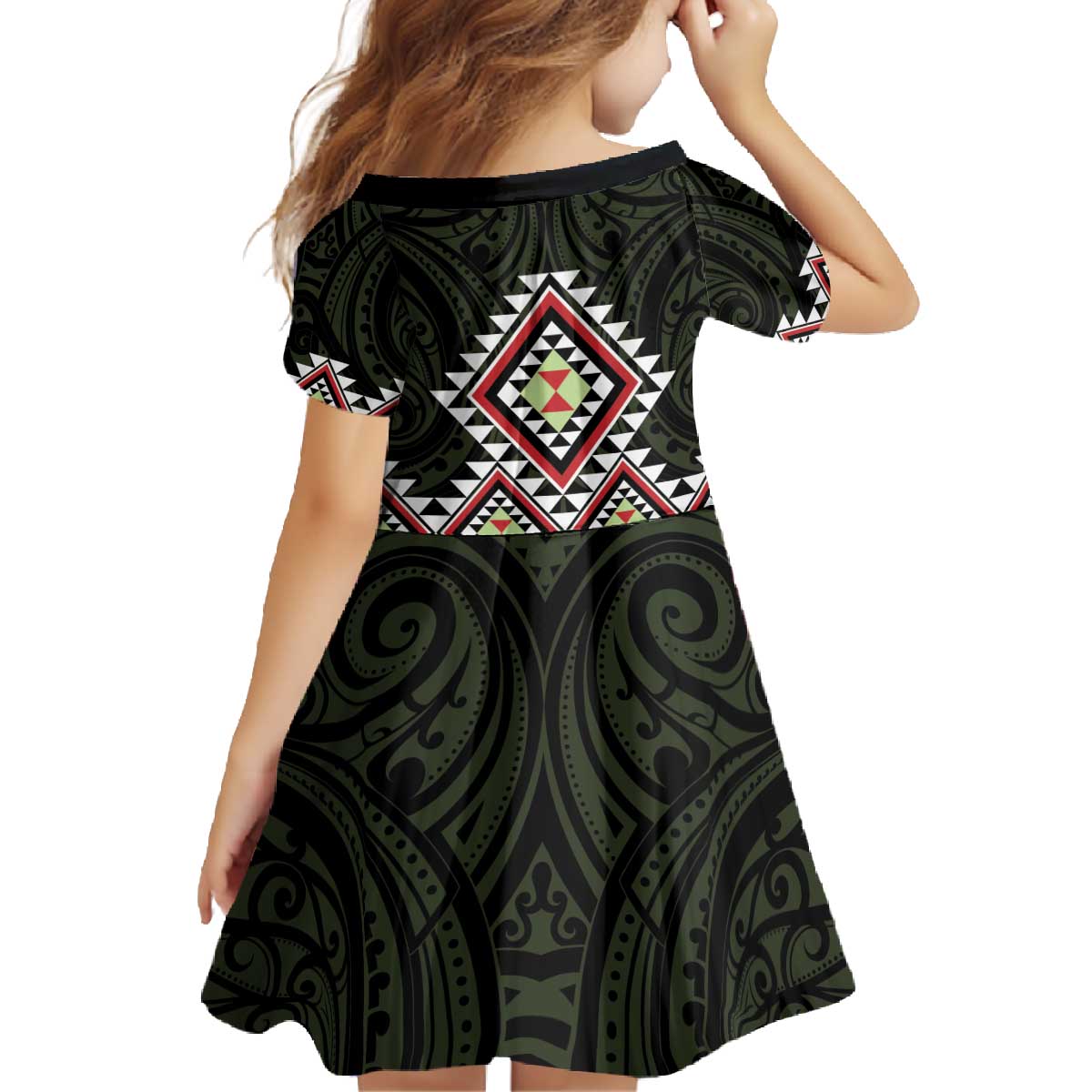 Kia Ora Aotearoa Family Matching Off The Shoulder Long Sleeve Dress and Hawaiian Shirt 2025 Pasifika Maori Taniko Motifs