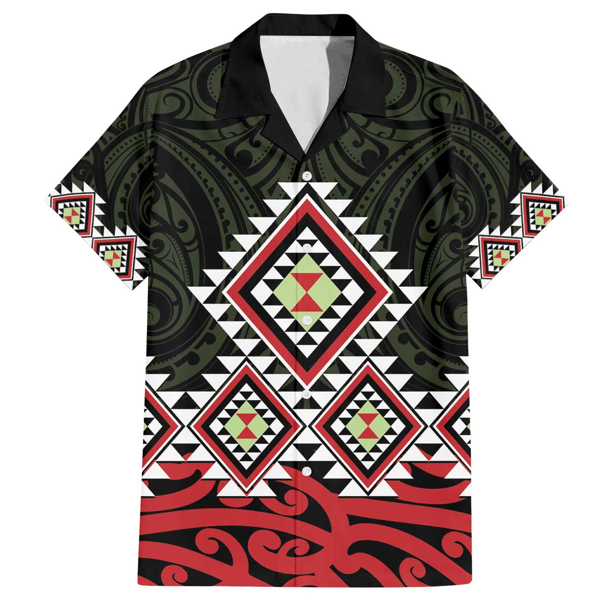 Kia Ora Aotearoa Family Matching Off The Shoulder Long Sleeve Dress and Hawaiian Shirt 2025 Pasifika Maori Taniko Motifs