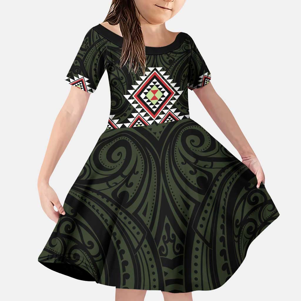 Kia Ora Aotearoa Family Matching Puletasi and Hawaiian Shirt 2025 Pasifika Maori Taniko Motifs