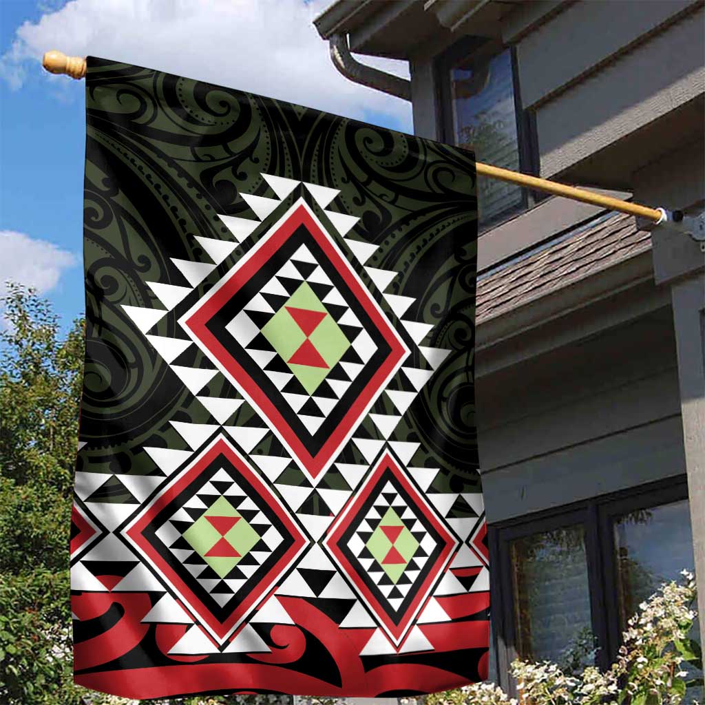 Kia Ora Aotearoa Garden Flag 2025 Pasifika Maori Taniko Motifs - Vibe Hoodie Shop