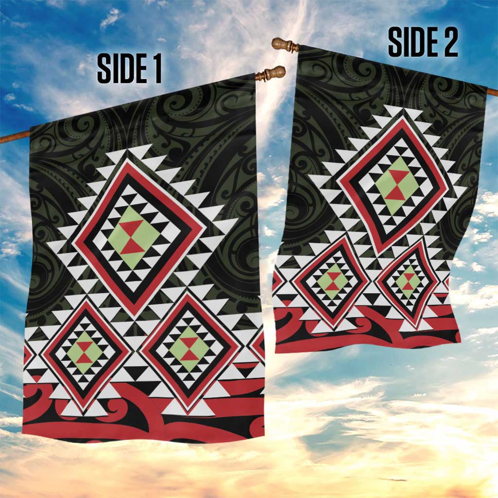 Kia Ora Aotearoa Garden Flag 2025 Pasifika Maori Taniko Motifs - Vibe Hoodie Shop