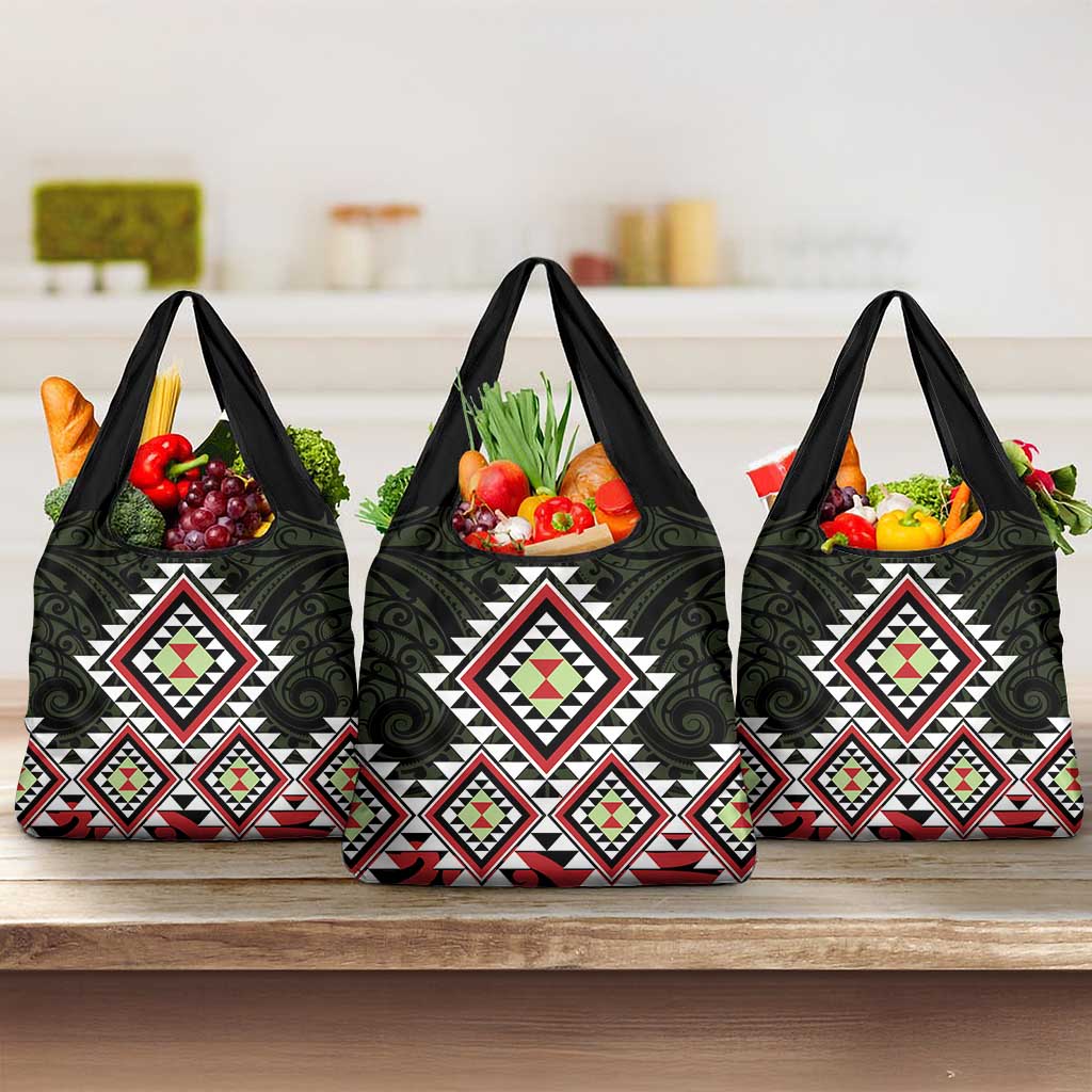 Kia Ora Aotearoa Grocery Bag 2025 Pasifika Maori Taniko Motifs