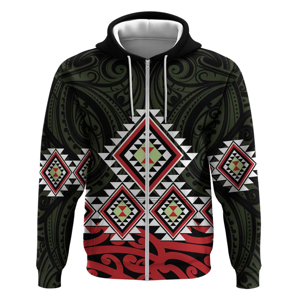 Kia Ora Aotearoa Hoodie 2025 Pasifika Maori Taniko Motifs - Vibe Hoodie Shop