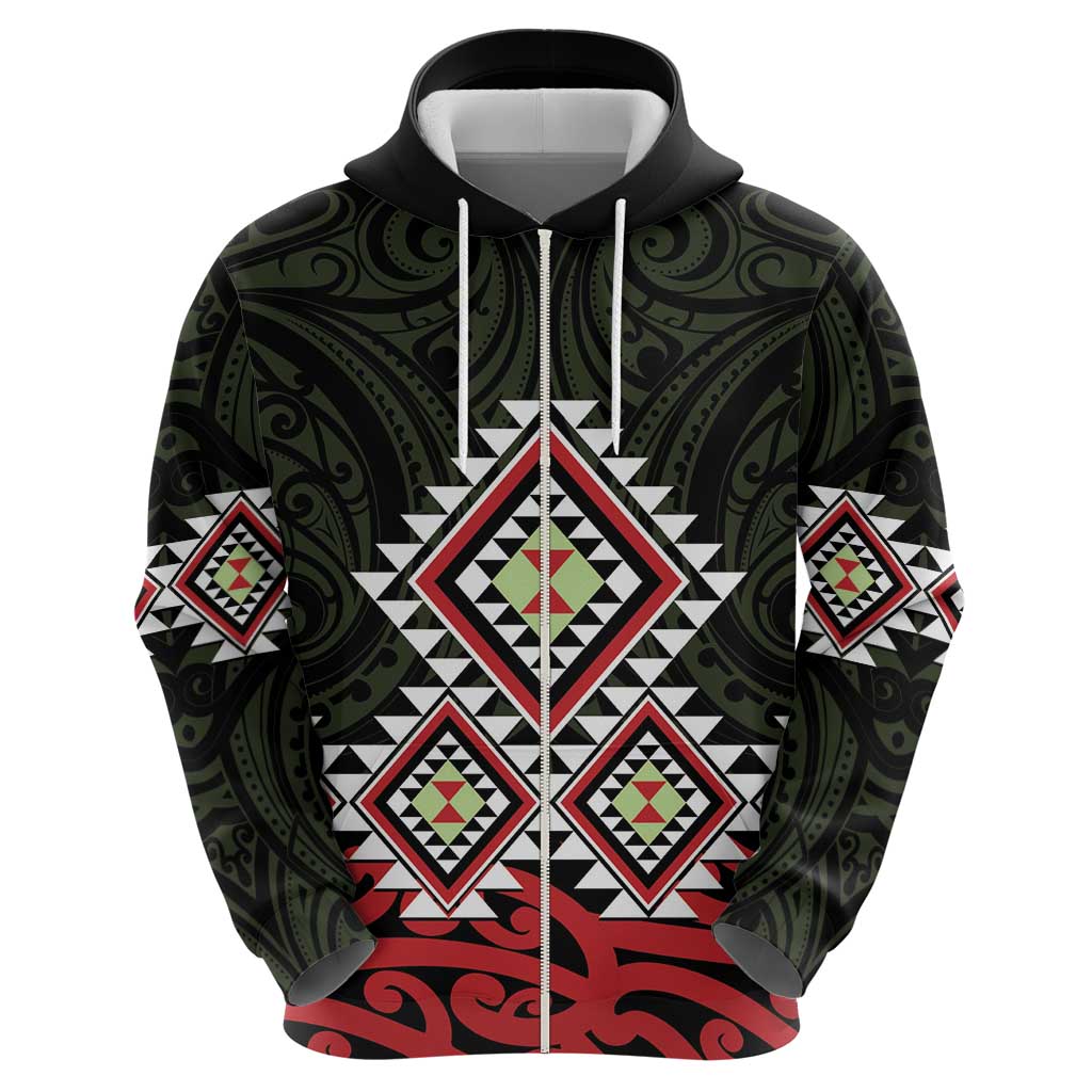 Kia Ora Aotearoa Hoodie 2025 Pasifika Maori Taniko Motifs - Vibe Hoodie Shop