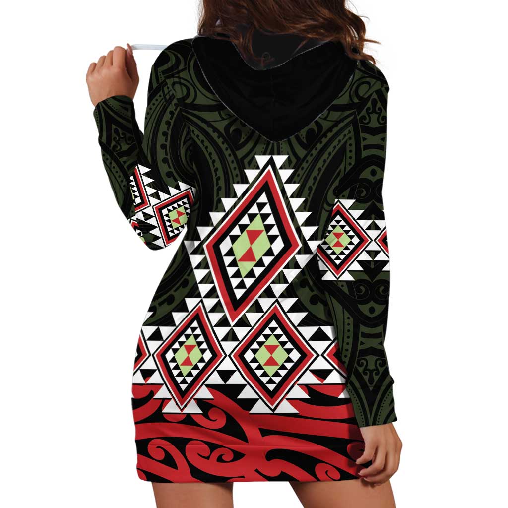 Kia Ora Aotearoa Hoodie Dress 2025 Pasifika Maori Taniko Motifs - Vibe Hoodie Shop