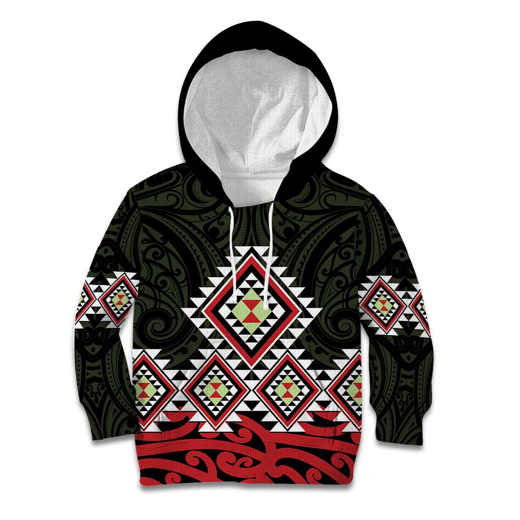 Kia Ora Aotearoa Kid Hoodie 2025 Pasifika Maori Taniko Motifs - Vibe Hoodie Shop