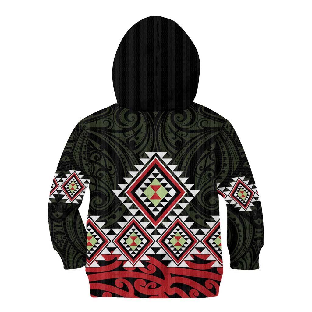 Kia Ora Aotearoa Kid Hoodie 2025 Pasifika Maori Taniko Motifs - Vibe Hoodie Shop