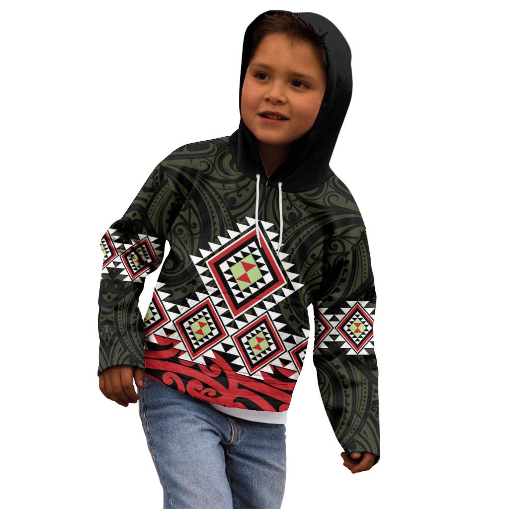 Kia Ora Aotearoa Kid Hoodie 2025 Pasifika Maori Taniko Motifs - Vibe Hoodie Shop