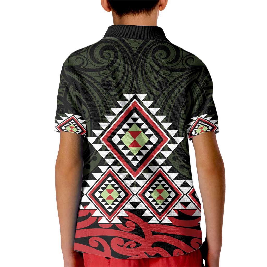 Kia Ora Aotearoa Kid Polo Shirt 2025 Pasifika Maori Taniko Motifs - Vibe Hoodie Shop