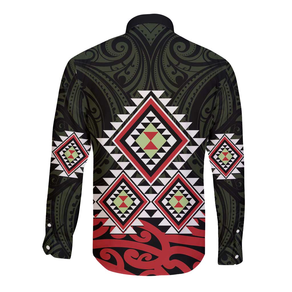 Kia Ora Aotearoa Long Sleeve Button Shirt 2025 Pasifika Maori Taniko Motifs