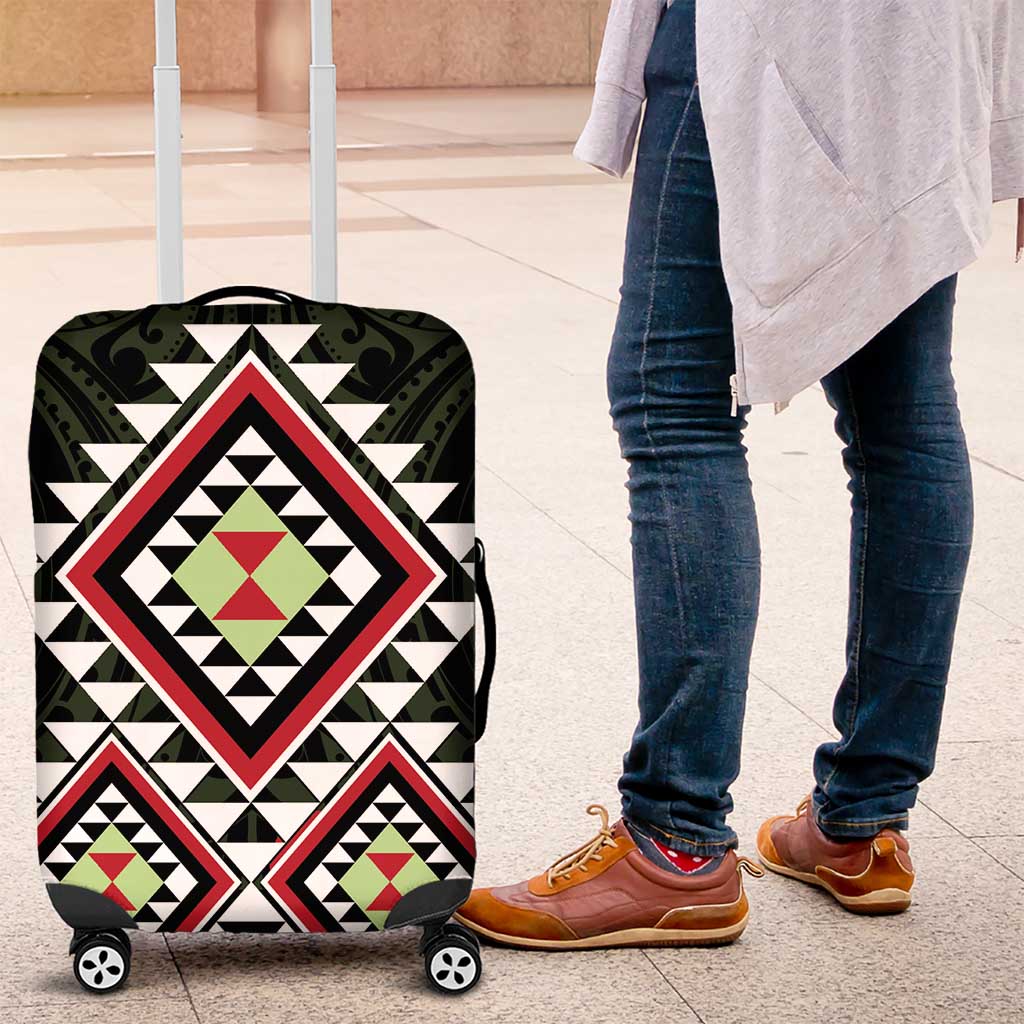 Kia Ora Aotearoa Luggage Cover 2025 Pasifika Maori Taniko Motifs - Vibe Hoodie Shop