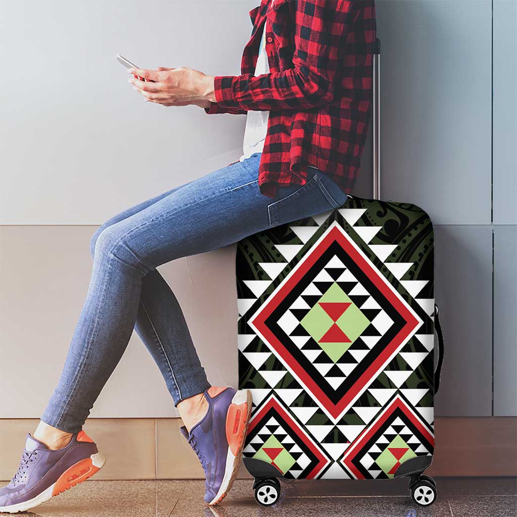 Kia Ora Aotearoa Luggage Cover 2025 Pasifika Maori Taniko Motifs - Vibe Hoodie Shop