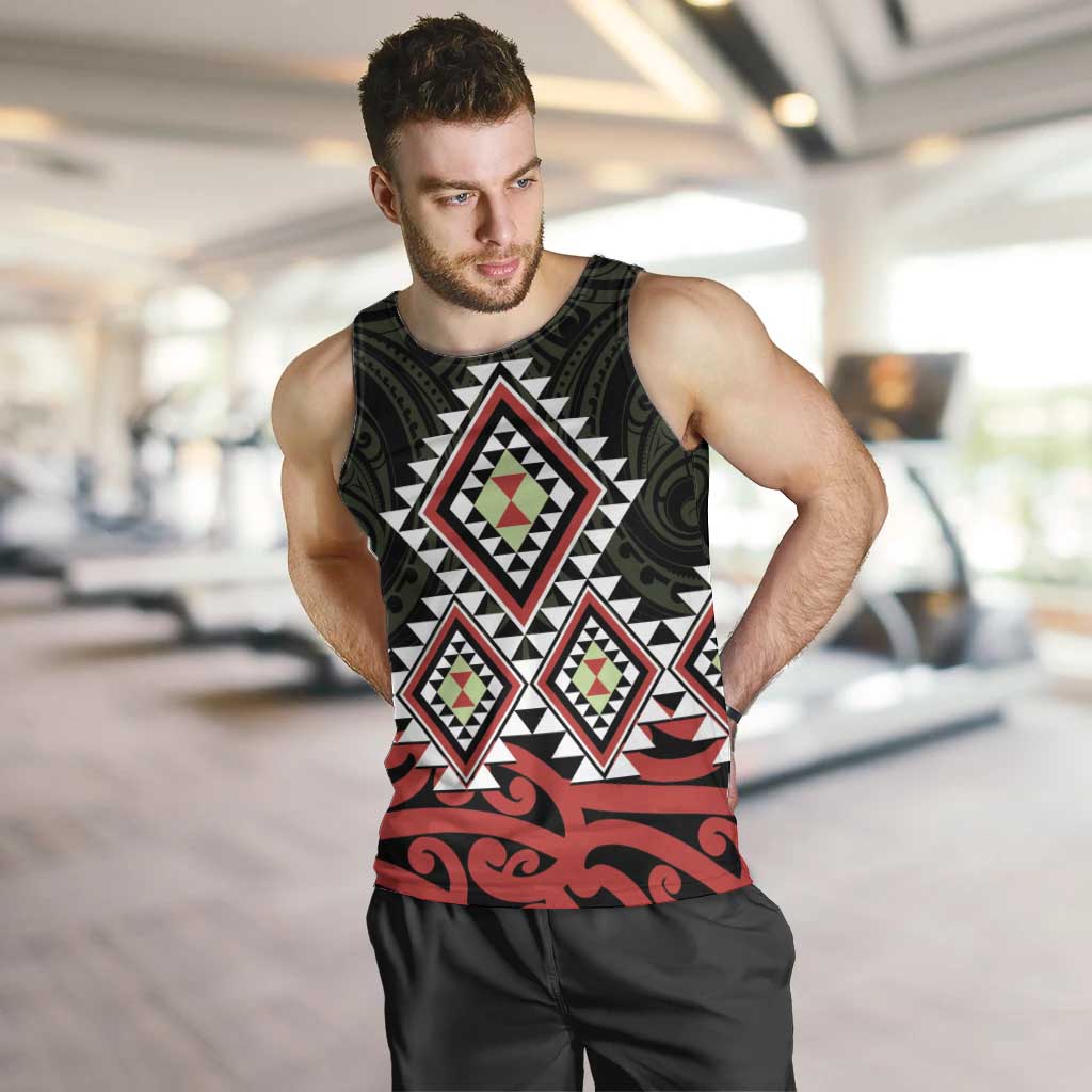 Kia Ora Aotearoa Men Tank Top 2025 Pasifika Maori Taniko Motifs - Vibe Hoodie Shop