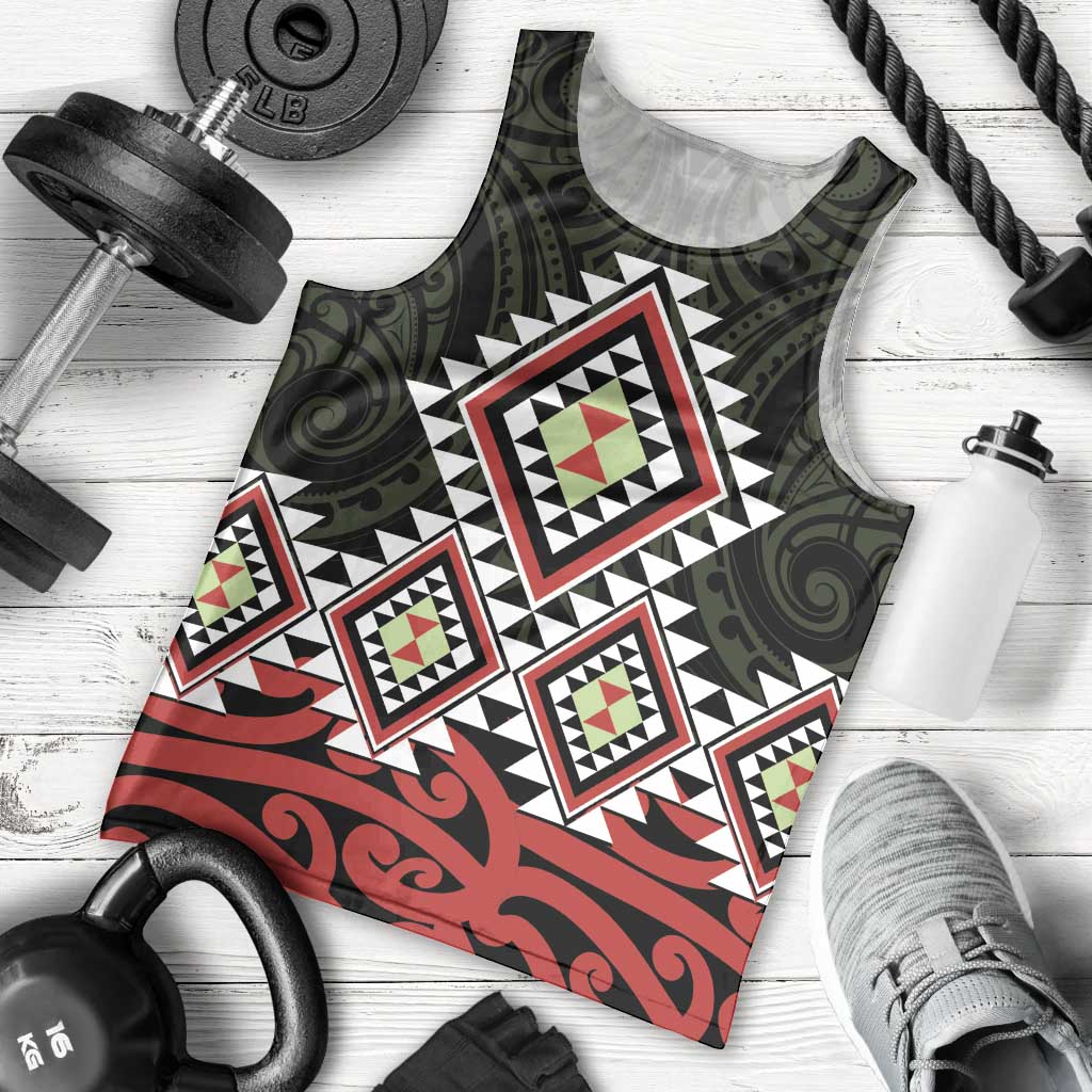 Kia Ora Aotearoa Men Tank Top 2025 Pasifika Maori Taniko Motifs - Vibe Hoodie Shop