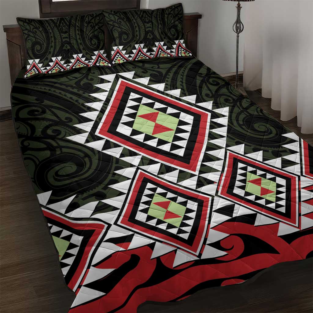 Kia Ora Aotearoa Quilt Bed Set 2025 Pasifika Maori Taniko Motifs - Vibe Hoodie Shop