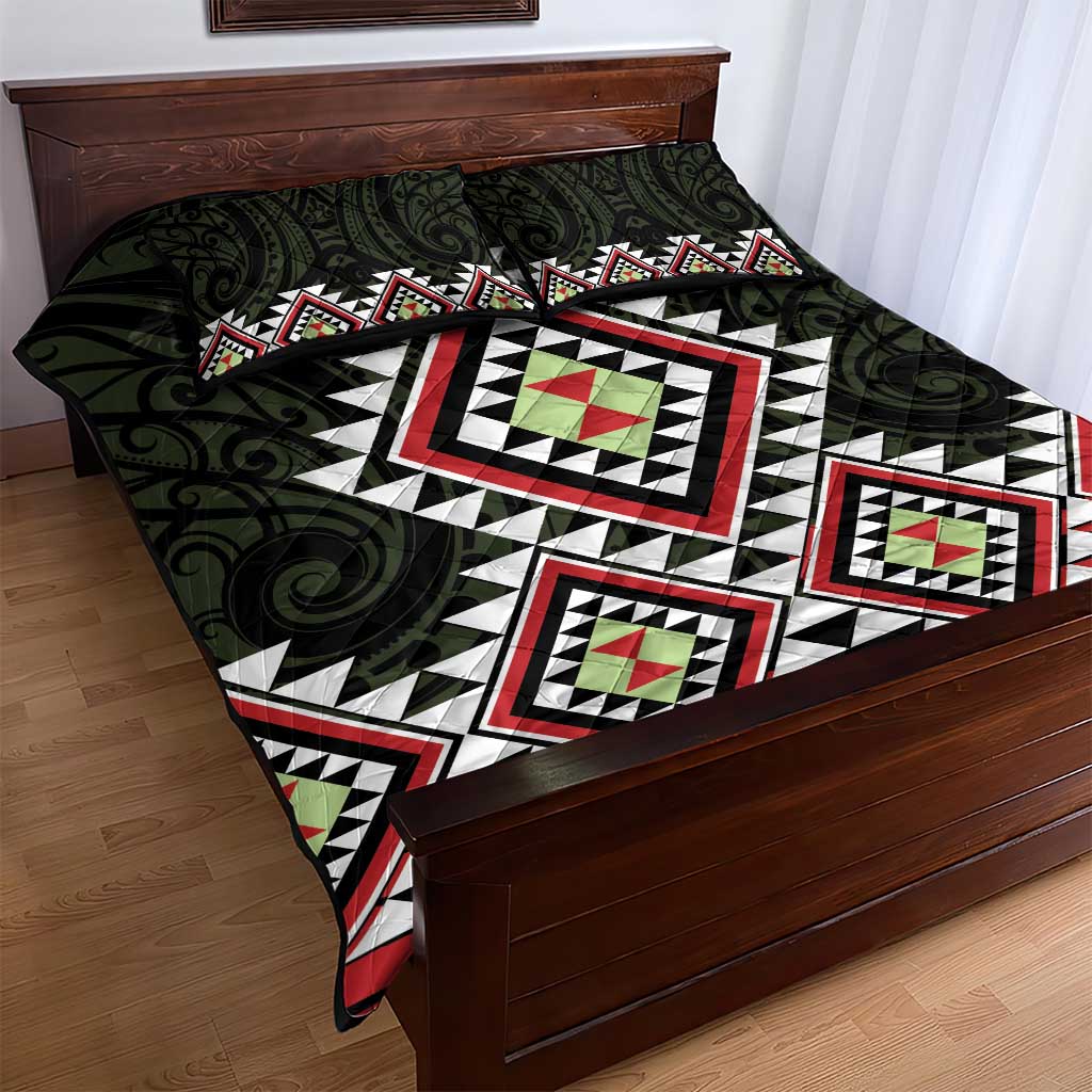 Kia Ora Aotearoa Quilt Bed Set 2025 Pasifika Maori Taniko Motifs - Vibe Hoodie Shop