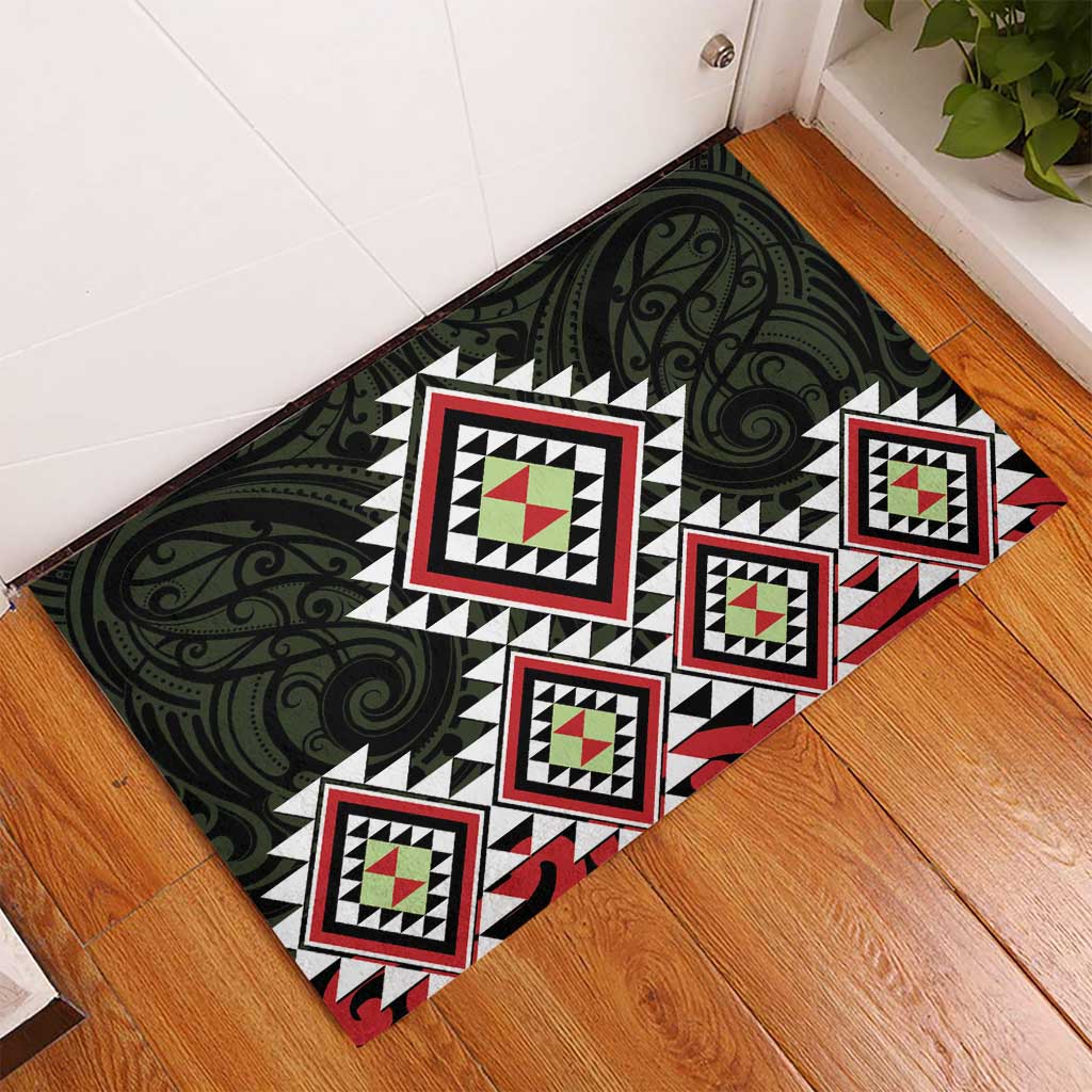 Kia Ora Aotearoa Rubber Doormat 2025 Pasifika Maori Taniko Motifs