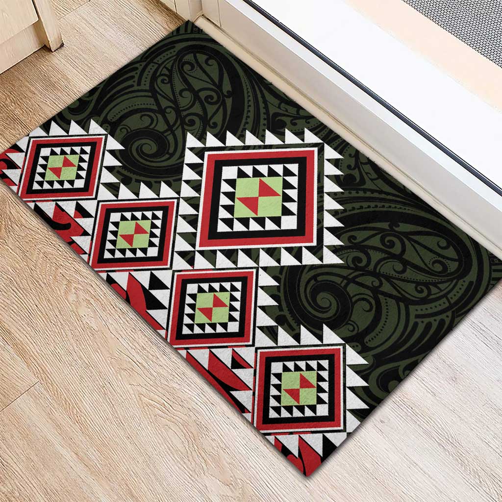 Kia Ora Aotearoa Rubber Doormat 2025 Pasifika Maori Taniko Motifs