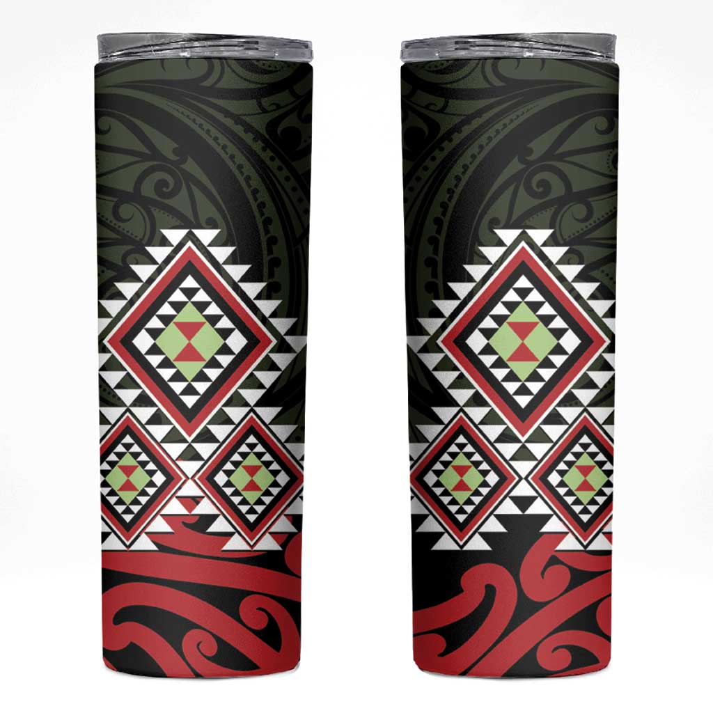 Kia Ora Aotearoa Skinny Tumbler 2025 Pasifika Maori Taniko Motifs