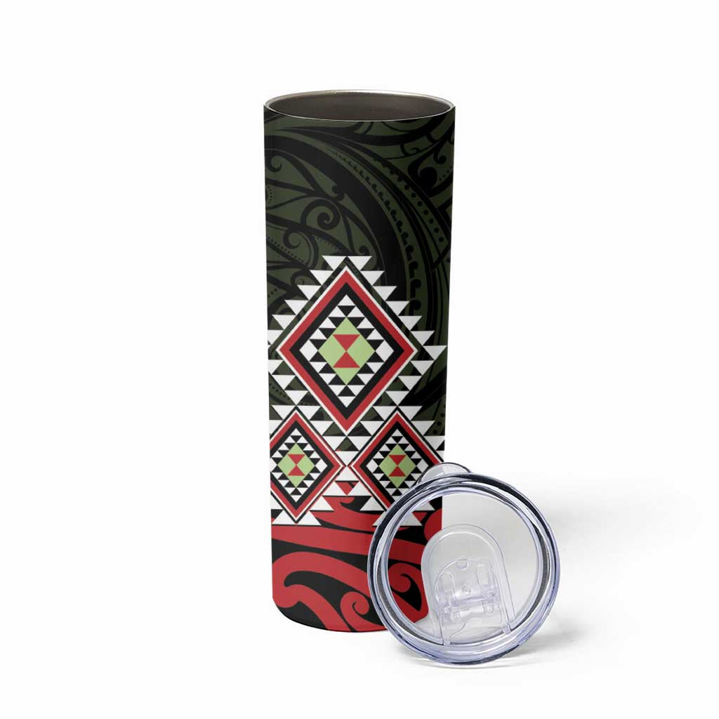 Kia Ora Aotearoa Skinny Tumbler 2025 Pasifika Maori Taniko Motifs