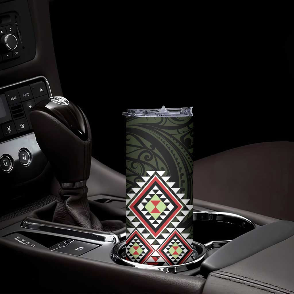 Kia Ora Aotearoa Skinny Tumbler 2025 Pasifika Maori Taniko Motifs