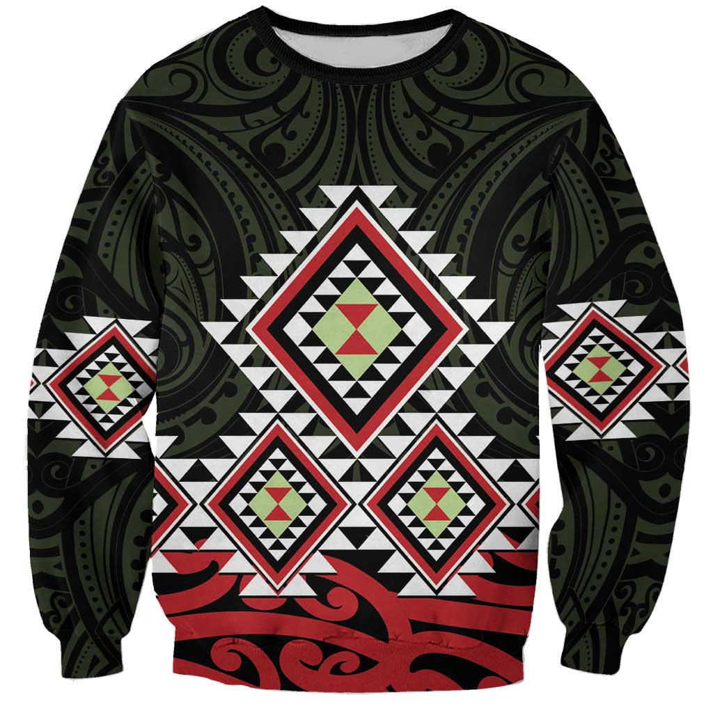 Kia Ora Aotearoa Sweatshirt 2025 Pasifika Maori Taniko Motifs - Vibe Hoodie Shop