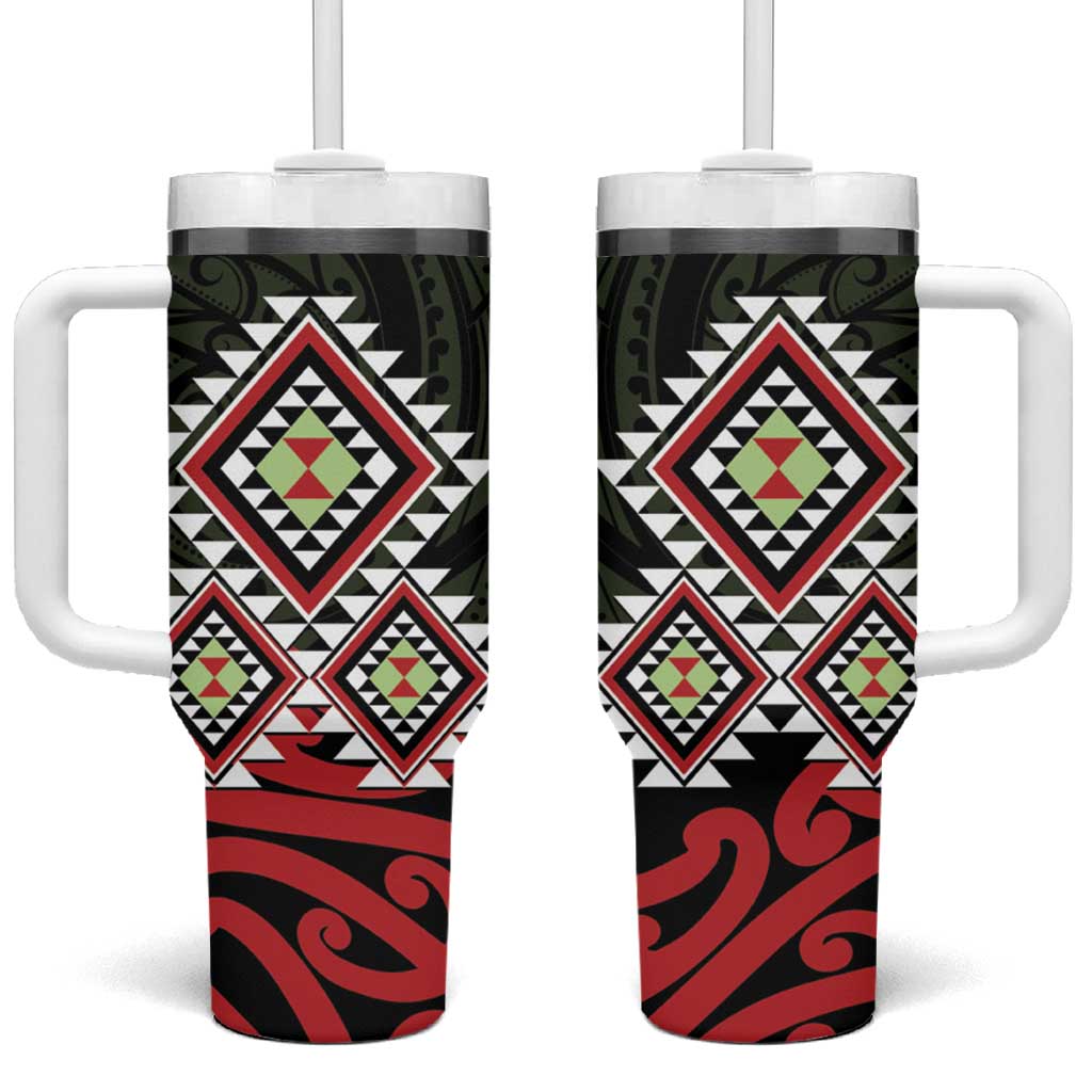 Kia Ora Aotearoa Tumbler With Handle 2025 Pasifika Maori Taniko Motifs