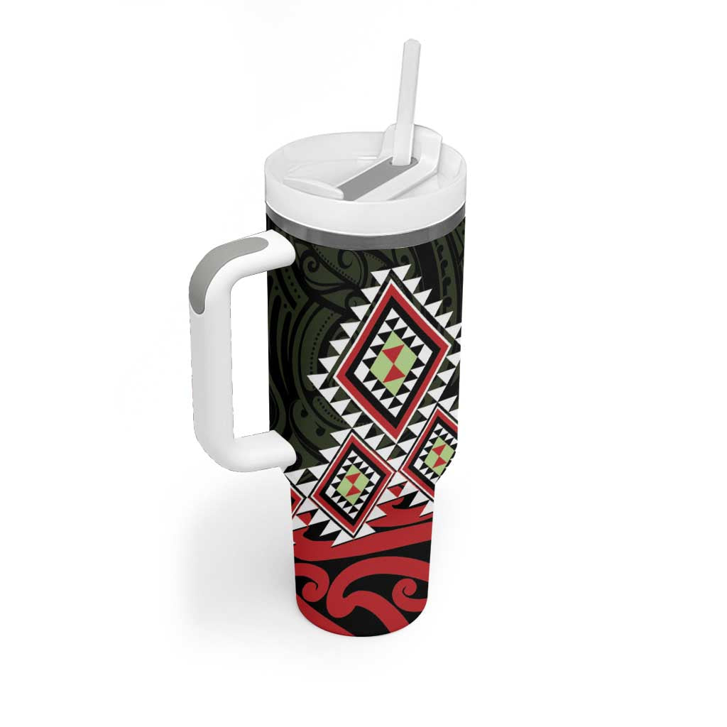 Kia Ora Aotearoa Tumbler With Handle 2025 Pasifika Maori Taniko Motifs