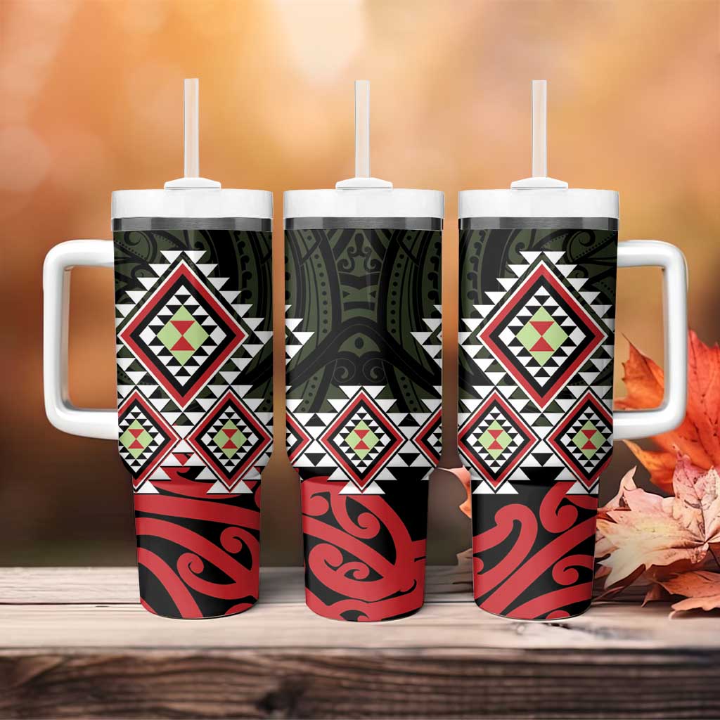 Kia Ora Aotearoa Tumbler With Handle 2025 Pasifika Maori Taniko Motifs