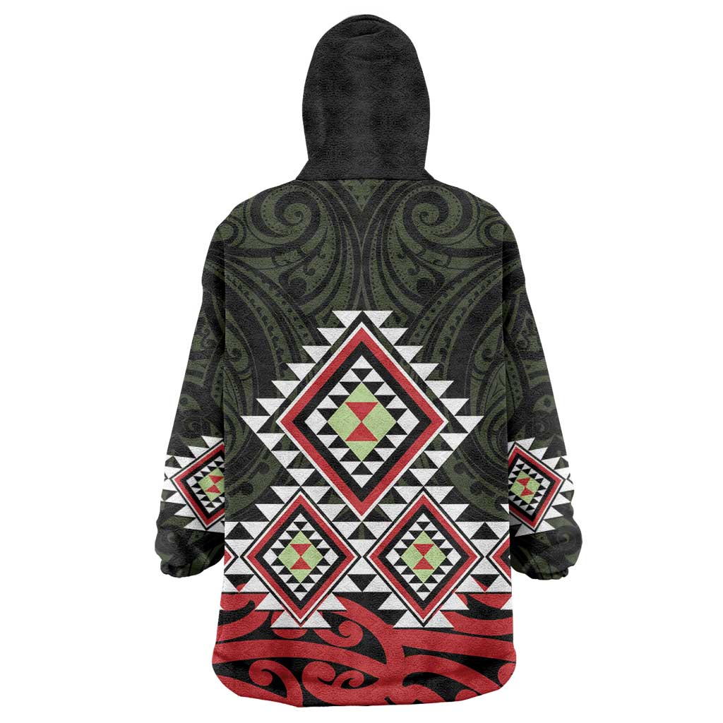 Kia Ora Aotearoa Wearable Blanket Hoodie 2025 Pasifika Maori Taniko Motifs - Vibe Hoodie Shop