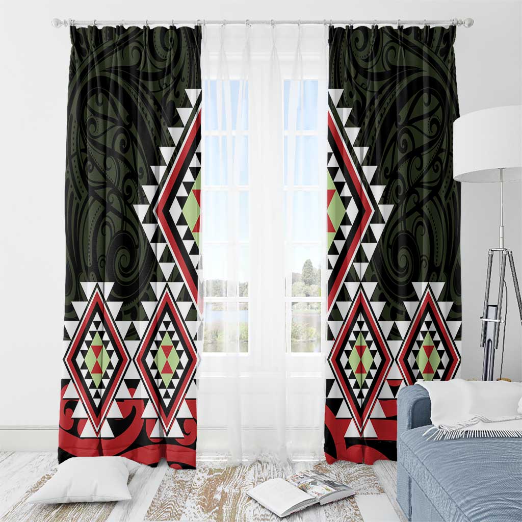 Kia Ora Aotearoa Window Curtain 2025 Pasifika Maori Taniko Motifs