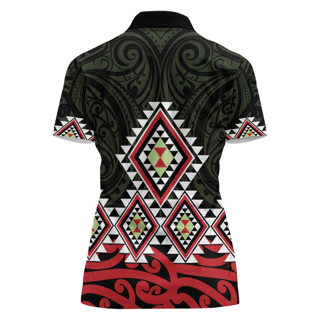 Kia Ora Aotearoa Women Polo Shirt 2025 Pasifika Maori Taniko Motifs - Vibe Hoodie Shop