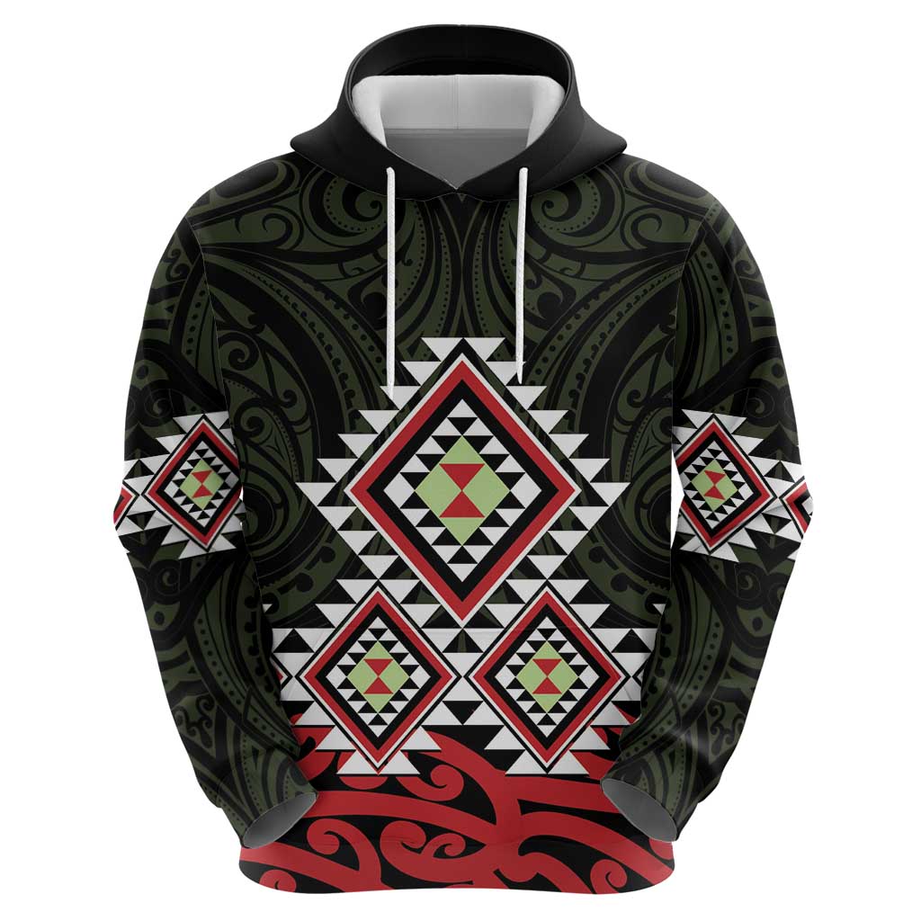 Kia Ora Aotearoa Zip Hoodie 2025 Pasifika Maori Taniko Motifs - Vibe Hoodie Shop