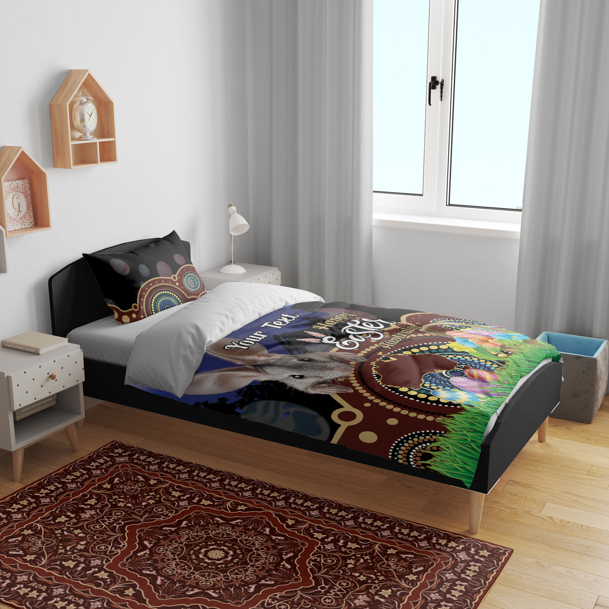 Personalised Australia Easter Day Bedding Set Aussie Bilby Aboriginal Art - Vibe Hoodie Shop