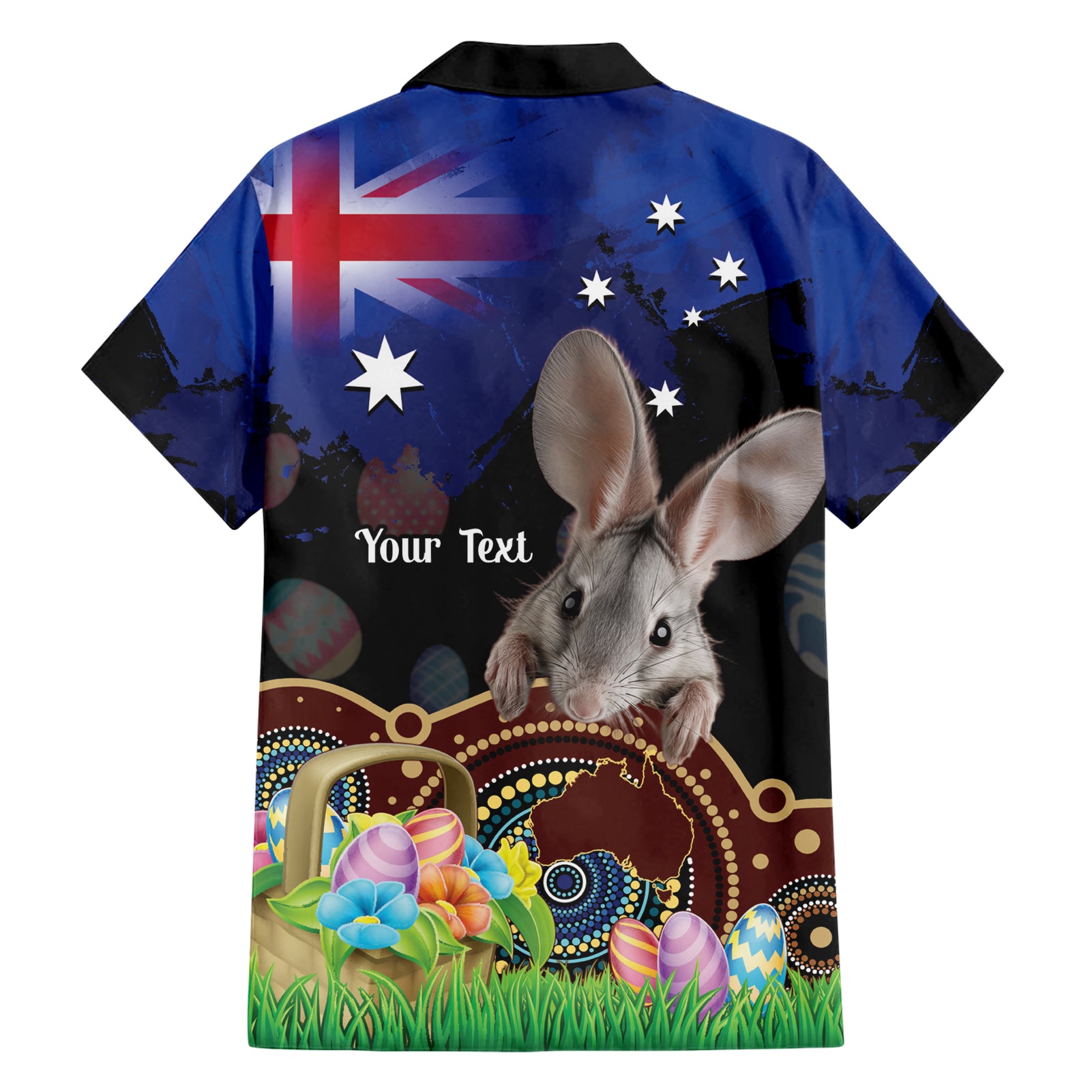 Personalised Australia Easter Day Hawaiian Shirt Aussie Bilby Aboriginal Art - Vibe Hoodie Shop
