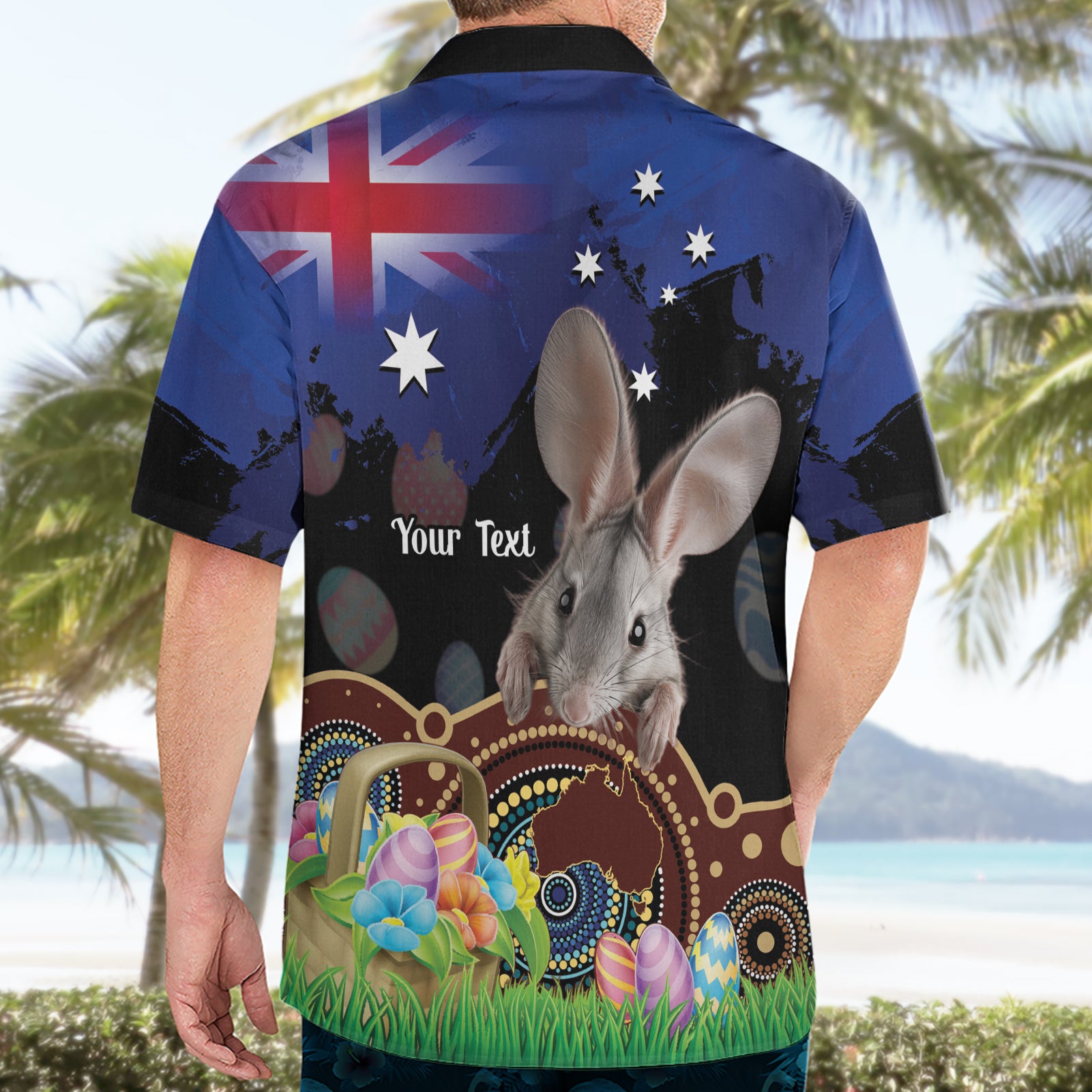 Personalised Australia Easter Day Hawaiian Shirt Aussie Bilby Aboriginal Art - Vibe Hoodie Shop