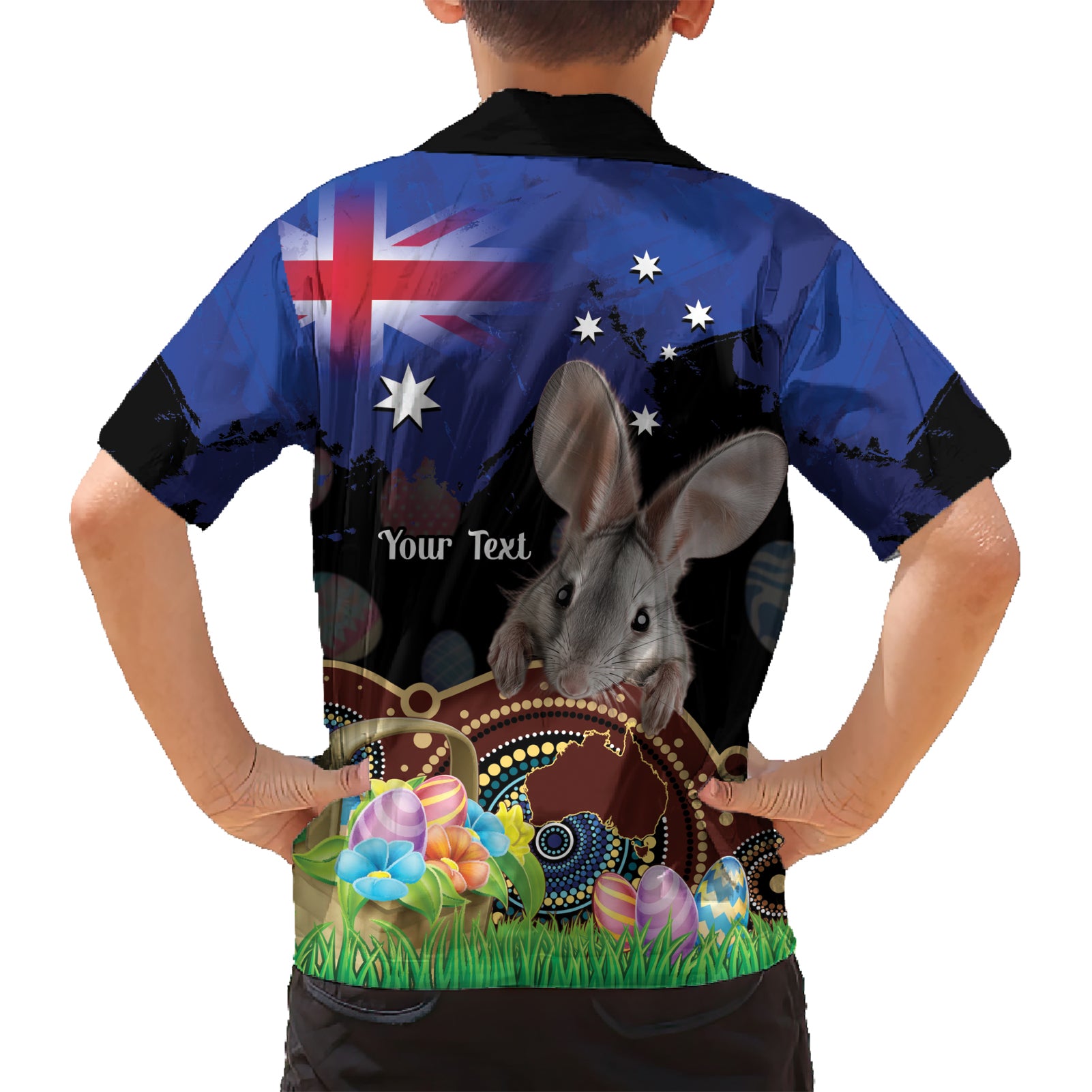 Personalised Australia Easter Day Hawaiian Shirt Aussie Bilby Aboriginal Art - Vibe Hoodie Shop