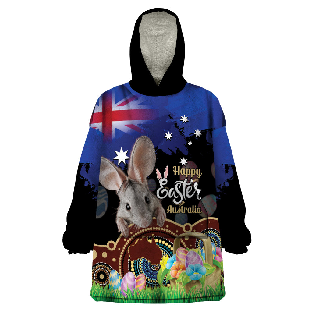 Personalised Australia Easter Day Wearable Blanket Hoodie Aussie Bilby Aboriginal Art - Vibe Hoodie Shop