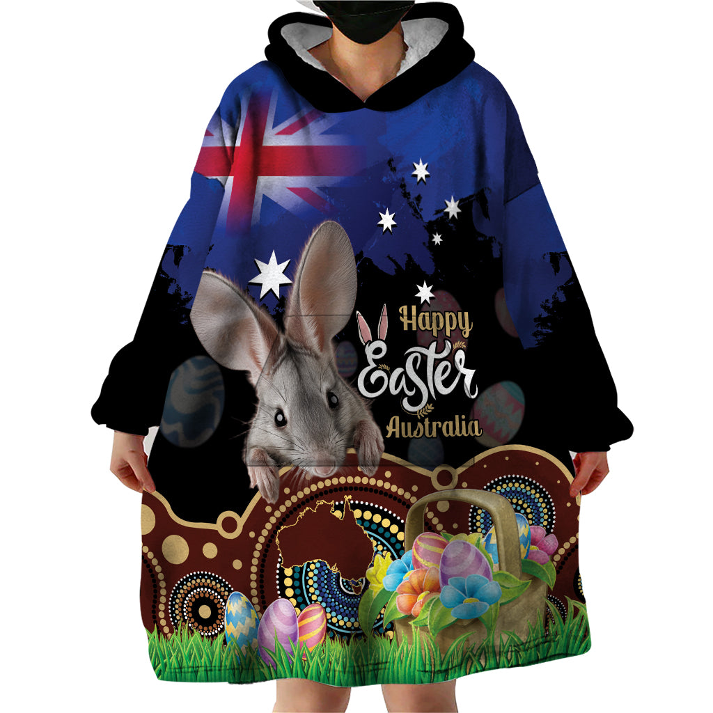 Personalised Australia Easter Day Wearable Blanket Hoodie Aussie Bilby Aboriginal Art - Vibe Hoodie Shop