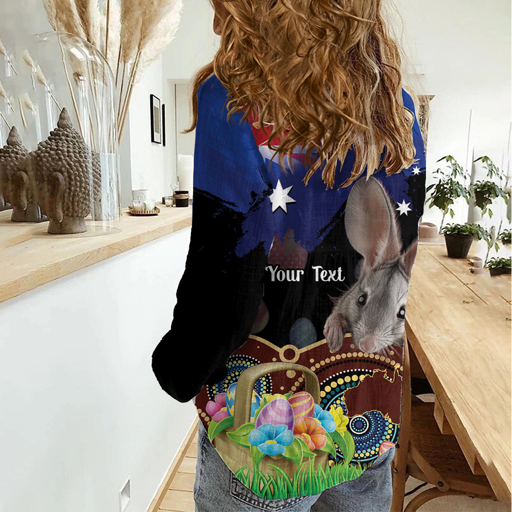 Personalised Australia Easter Day Women Casual Shirt Aussie Bilby Aboriginal Art - Vibe Hoodie Shop