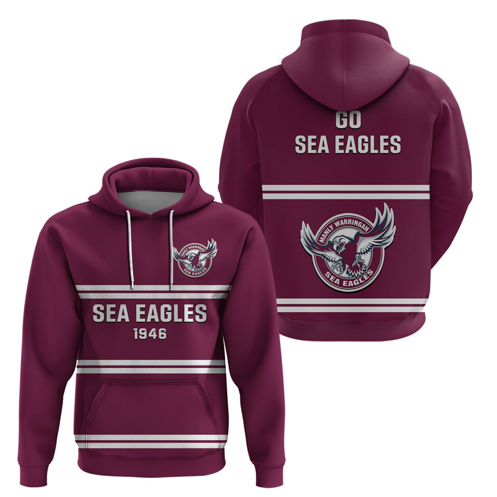 Sea Eagles Rugby 1946 Hoodie Manly Warringah Maroon Sporty Style - Vibe Hoodie Shop